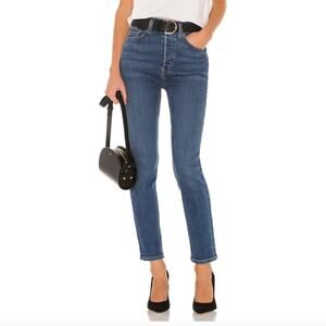 Re/done Ultra High Rise Crop Jean In Medium Fade 26
